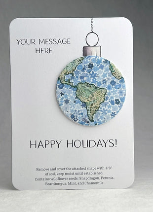 Christmas Cards - Recycled Card 3.5" x 4.875" With Seed Paper Circle 2" - Set of 8 with Envelopes