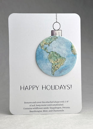 Christmas Cards - Recycled Card 3.5" x 4.875" With Seed Paper Circle 2" - Set of 8 with Envelopes
