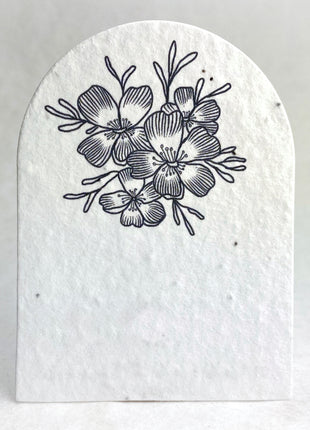 Personalized Arch Shape Card - 2.4" x 3.25" - Handmade Wildflower Seed Paper - Set of 18
