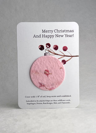 Christmas Cards - Recycled Card 3.5" x 4.875" With Seed Paper Circle 2" - Set of 8 with Envelopes