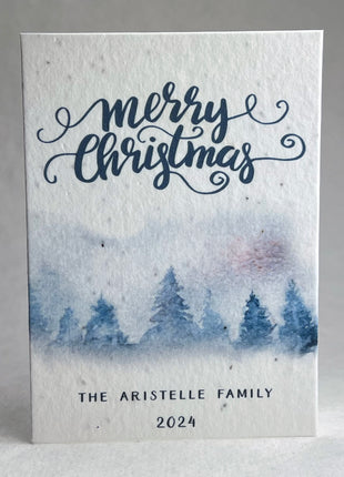 Personalized Holiday Cards - Add Message, Pick Image - Handmade Seed Paper - Set of 10 with Envelopes