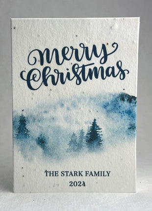 Personalized Holiday Cards - Add Message, Pick Image - Handmade Seed Paper - Set of 10 with Envelopes