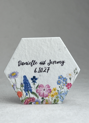 Custom Print Hexagon - Handmade Seed Paper - 2" - Set of 24