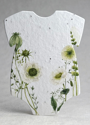 Handmade Seed Paper - Infant Bodysuit Shape - Double Sided Print - Set of 18