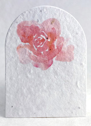Personalized Arch Shape Card - 2.4" x 3.25" - Handmade Wildflower Seed Paper - Set of 18