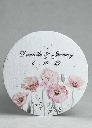 Personalized Large Wildflower Seed Paper Circles - 3.25" Diameter - Set of 12