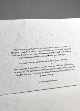 Handmade Seed Paper - Personalized Holiday Cards - Ornament Earth - Set of 10