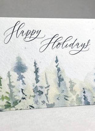 Personalized Holiday Cards - Add Message, Pick Image - Handmade Seed Paper - Set of 10 with Envelopes