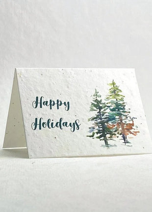 Personalized Holiday Cards - Add Message, Pick Image - Handmade Seed Paper - Set of 10 with Envelopes