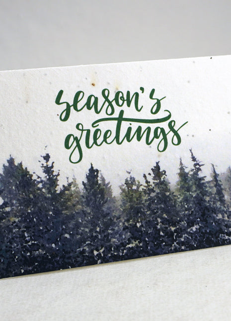 Personalized Cards - Add Message, Pick Image - Season's Greetings - Wildflower Seed Paper - Set of 10 with Envelopes