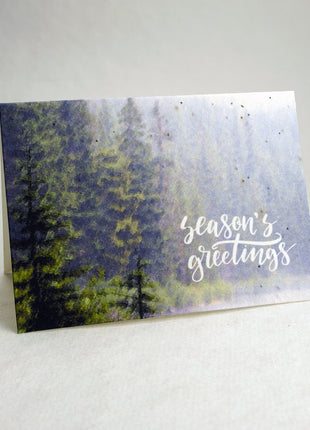 Personalized Cards - Add Message, Pick Image - Season's Greetings - Wildflower Seed Paper - Set of 10 with Envelopes