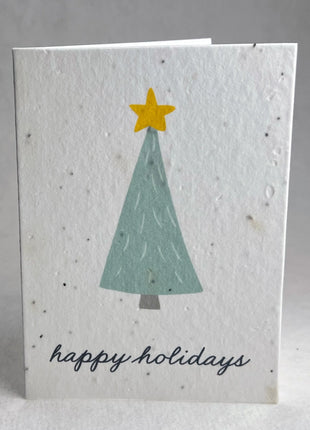 Personalized Christmas Cards - Add Message, Pick Image - Handmade Seed Paper - Set of 10 with Envelopes