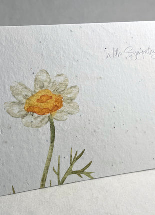 Personalized Large Card - Handmade Wildflower Plantable Seed Paper - Watercolor Floral Art - Sympathy