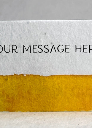 Custom, Personalized Watercolor Swash Handmade Seed Paper Escort Card with Planting Instructions