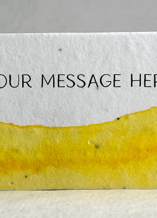 Custom, Personalized Watercolor Swash Handmade Seed Paper Escort Card with Planting Instructions