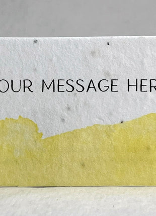 Custom, Personalized Watercolor Swash Handmade Seed Paper Escort Card with Planting Instructions