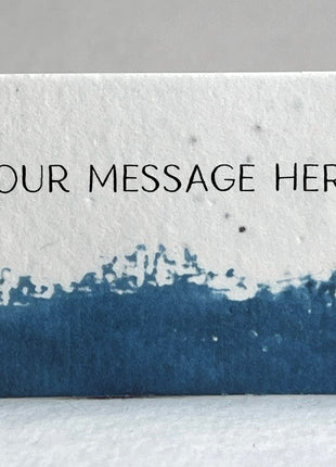 Custom, Personalized Watercolor Swash Handmade Seed Paper Escort Card with Planting Instructions