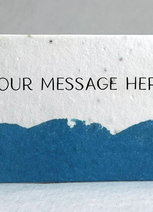 Custom, Personalized Watercolor Swash Handmade Seed Paper Escort Card with Planting Instructions