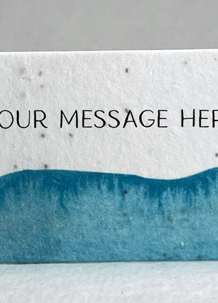 Custom, Personalized Watercolor Swash Handmade Seed Paper Escort Card with Planting Instructions