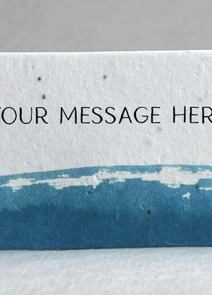 Custom, Personalized Watercolor Swash Handmade Seed Paper Escort Card with Planting Instructions