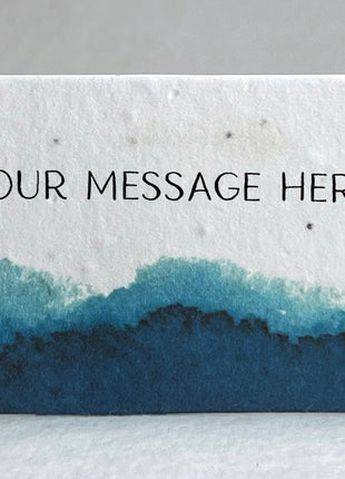 Custom, Personalized Watercolor Swash Handmade Seed Paper Escort Card with Planting Instructions