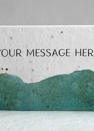 Custom, Personalized Watercolor Swash Handmade Seed Paper Escort Card with Planting Instructions