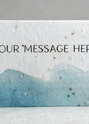 Custom, Personalized Watercolor Swash Handmade Seed Paper Escort Card with Planting Instructions