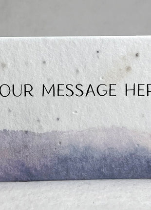 Custom, Personalized Watercolor Swash Handmade Seed Paper Escort Card with Planting Instructions