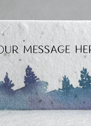 Custom, Personalized Watercolor Swash Handmade Seed Paper Escort Card with Planting Instructions