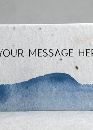 Custom, Personalized Watercolor Swash Handmade Seed Paper Escort Card with Planting Instructions