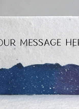 Custom, Personalized Watercolor Swash Handmade Seed Paper Escort Card with Planting Instructions