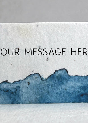 Custom, Personalized Watercolor Swash Handmade Seed Paper Escort Card with Planting Instructions