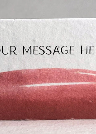 Custom, Personalized Watercolor Swash Handmade Seed Paper Escort Card with Planting Instructions