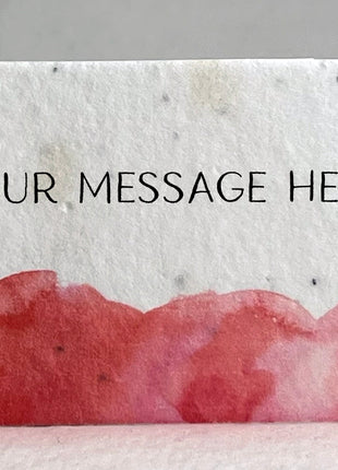 Custom, Personalized Watercolor Swash Handmade Seed Paper Escort Card with Planting Instructions