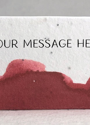 Custom, Personalized Watercolor Swash Handmade Seed Paper Escort Card with Planting Instructions