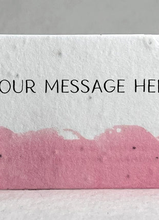 Custom, Personalized Watercolor Swash Handmade Seed Paper Escort Card with Planting Instructions