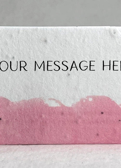 Custom, Personalized Watercolor Swash Handmade Seed Paper Escort Card with Planting Instructions