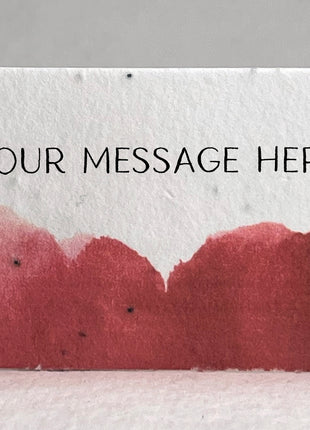 Custom, Personalized Watercolor Swash Handmade Seed Paper Escort Card with Planting Instructions