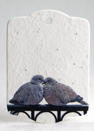 Custom Seed Paper Gift Tags - Double Sided Bird Art - 3.25" x 2.375" - Set of 16
