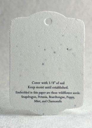 Custom, Personalized Seed Paper Tags - Upload Logo, Text on Reverse - 3.25" wide by 2.375" tall - Set of 16