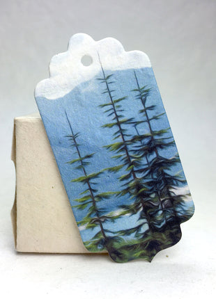 Personalized Seed Paper Gift Tags - 1.5" x 3" - Double Sided with Art & Message - Set of 36 or 96