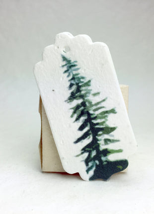Personalized Seed Paper Gift Tags - 1.5" x 3" - Double Sided with Art & Message - Set of 36 or 96