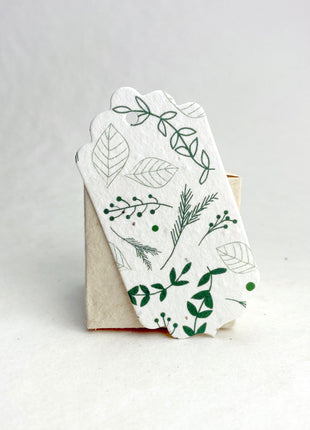 Personalized Seed Paper Gift Tags - 1.5" x 3" - Double Sided with Art & Message - Set of 36 or 96