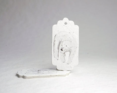 Personalized Seed Paper Gift Tags - 1.5" x 3" - Double Sided with Art & Message - Set of 36 or 96