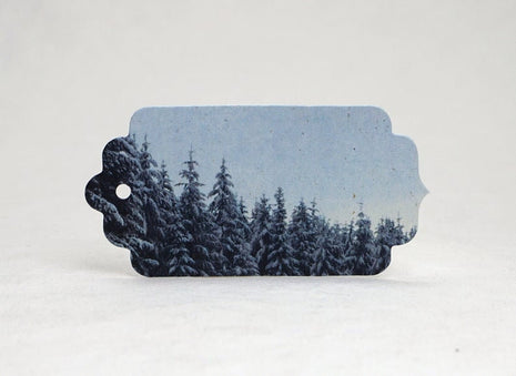 Personalized Seed Paper Gift Tags - 1.5" x 3" - Double Sided with Holiday Art & Message - Set of 36 or 96