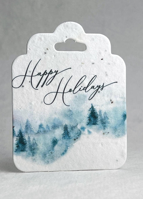 Custom, Personalized Large Seed Paper Tags - Double Sided Holiday Prints - 2.75" wide by 3.5" tall - Set of 12
