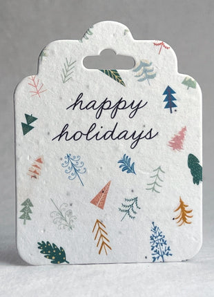Custom, Personalized Large Seed Paper Tags - Double Sided Holiday Prints - 2.75" wide by 3.5" tall - Set of 12