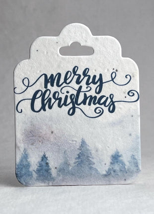 Custom, Personalized Large Seed Paper Tags - Double Sided Holiday Prints - 2.75" wide by 3.5" tall - Set of 12