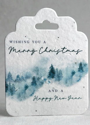 Custom, Personalized Large Seed Paper Tags - Double Sided Holiday Prints - 2.75" wide by 3.5" tall - Set of 12