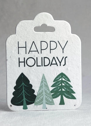 Custom, Personalized Large Seed Paper Tags - Double Sided Holiday Prints - 2.75" wide by 3.5" tall - Set of 12